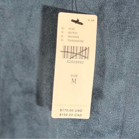 Anthropologie Faux Suede Blue Jumpsuit Medium NWT - Picture 8 of 8